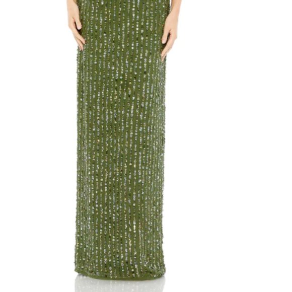 MAC DUGGAL 93603 SEQUINED HIGH NECK SLEEVELESS COLUMN GOWN sz 10 - Picture 3 of 5